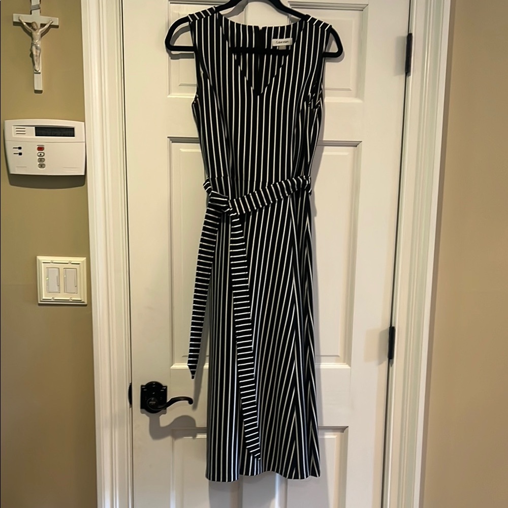 Black and White Striped Dress